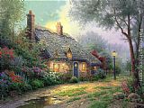 Thomas Kinkade Moonlight Cottage painting